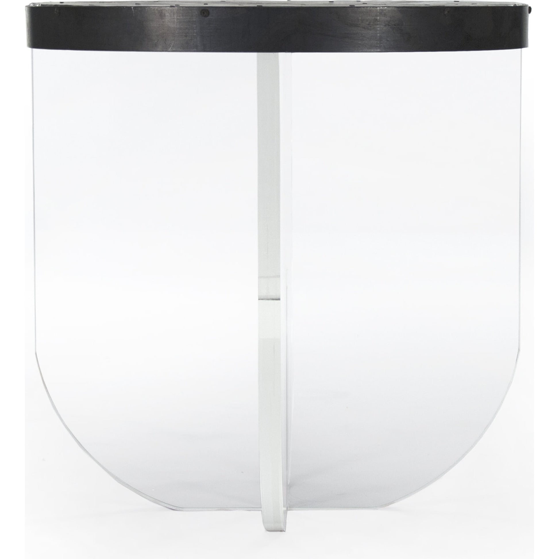 Cameron End Table by Zentique in rustic galvanized tin and acrylic, recycled metal. Made from acrylic, recycled metal in a modern style.