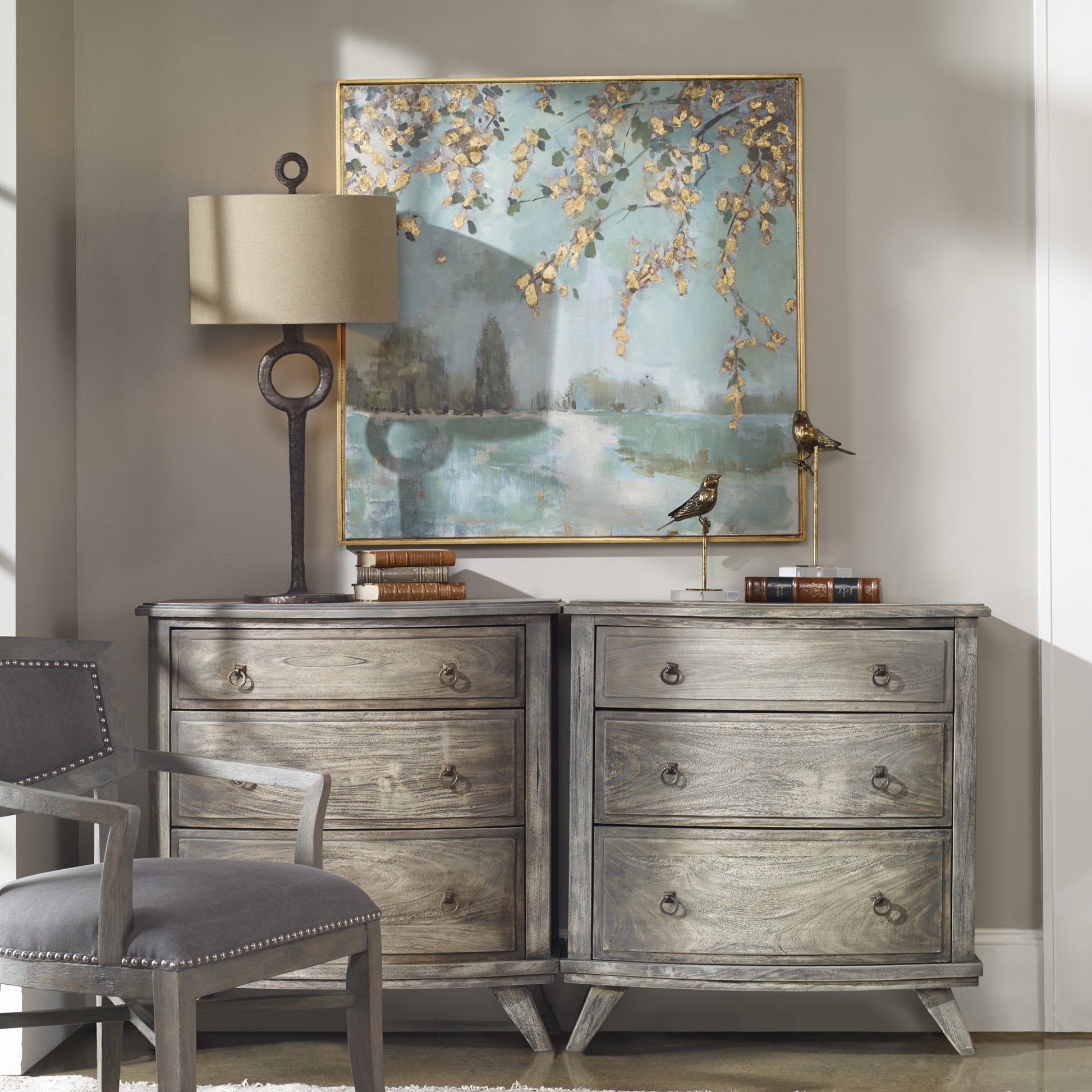 Peaceful Landscape Art by Uttermost in multi. Made from fir in a modern style.