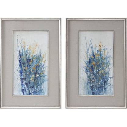Indigo Florals Framed Art (Set of 2) by Uttermost in multi. Made from fir in a modern style.
