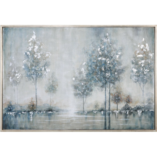 Walk in the Meadow Landscape Art by Uttermost in multi. Made from pine, canvas, acrylic in a modern style.