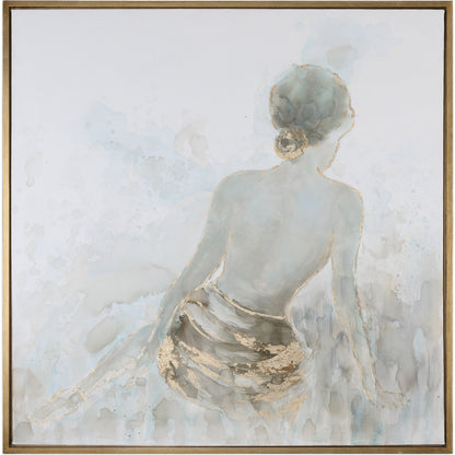 Gold Highlights Feminine Art by Uttermost in multi and gold. Made from pine, canvas, acrylic in a transitional style.