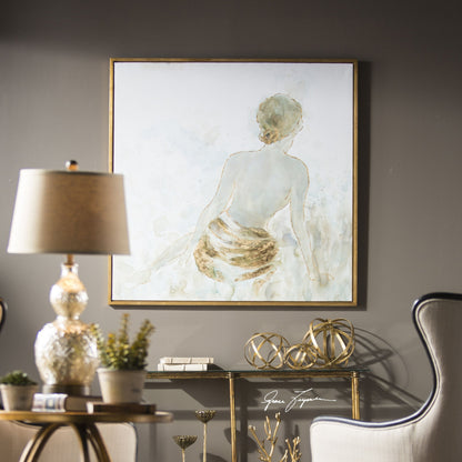 Gold Highlights Feminine Art by Uttermost in multi and gold. Made from pine, canvas, acrylic in a transitional style.