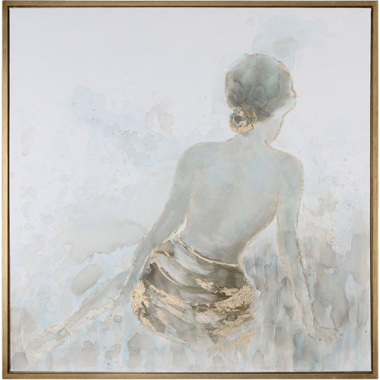 Gold Highlights Feminine Art by Uttermost in multi and gold. Made from pine, canvas, acrylic in a transitional style.
