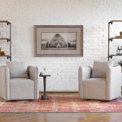 Deep Sleep Bear Print by Uttermost in multi. Made from pine wood, glass in a rustic style.