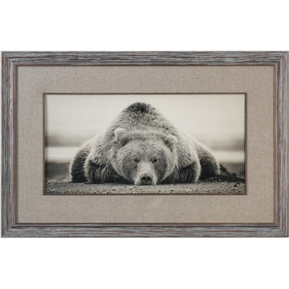 Deep Sleep Bear Print by Uttermost in multi. Made from pine wood, glass in a rustic style.