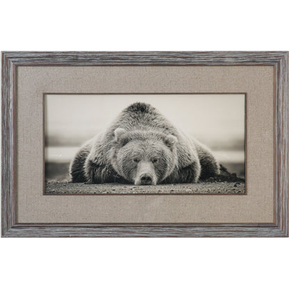 Deep Sleep Bear Print by Uttermost in multi. Made from pine wood, glass in a rustic style.