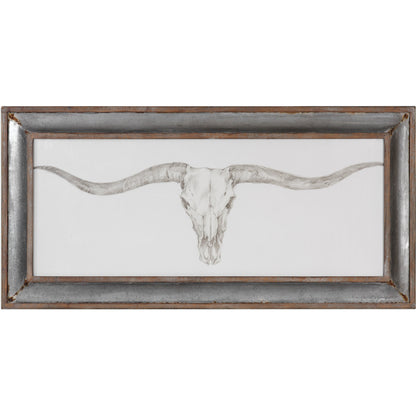 Western Skull Mount Print by Uttermost in multi. Made from mdf, clear glass, fir, galvanize in a modern style.