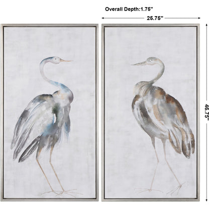 Summer Birds Framed Art by Uttermost in multi. Made from pine wood, canvas, acrylic in a coastal style.