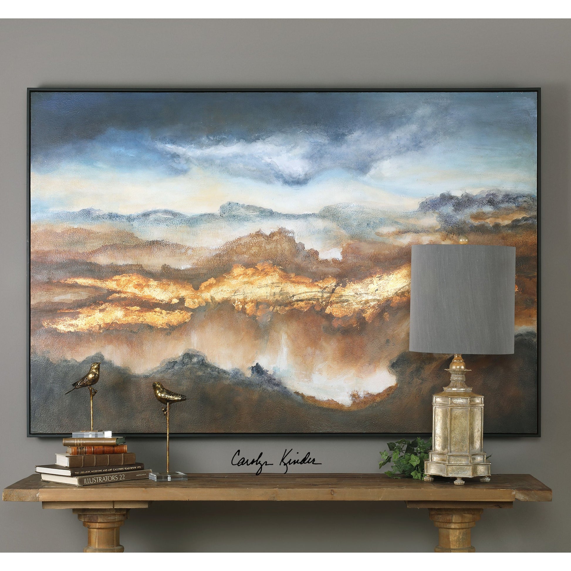 Valley of Light Landscape Art by Uttermost in multi. Made from canvas, pine wood, acrylic in a modern style.