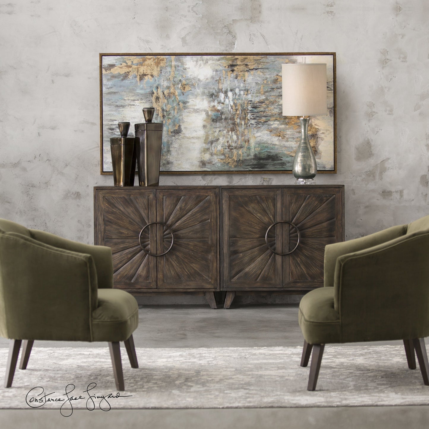 005 S-329129 | Lifestyle | Behind the Falls Abstract Art by Uttermost in multi. Made from fir wood, canvas in a modern style.