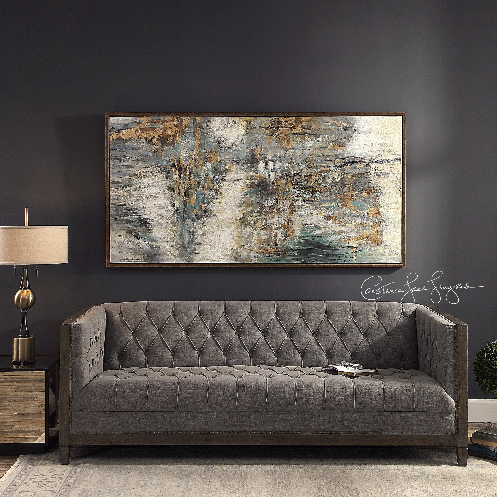 Behind the Falls Abstract Art by Uttermost in multi. Made from fir wood, canvas in a modern style.