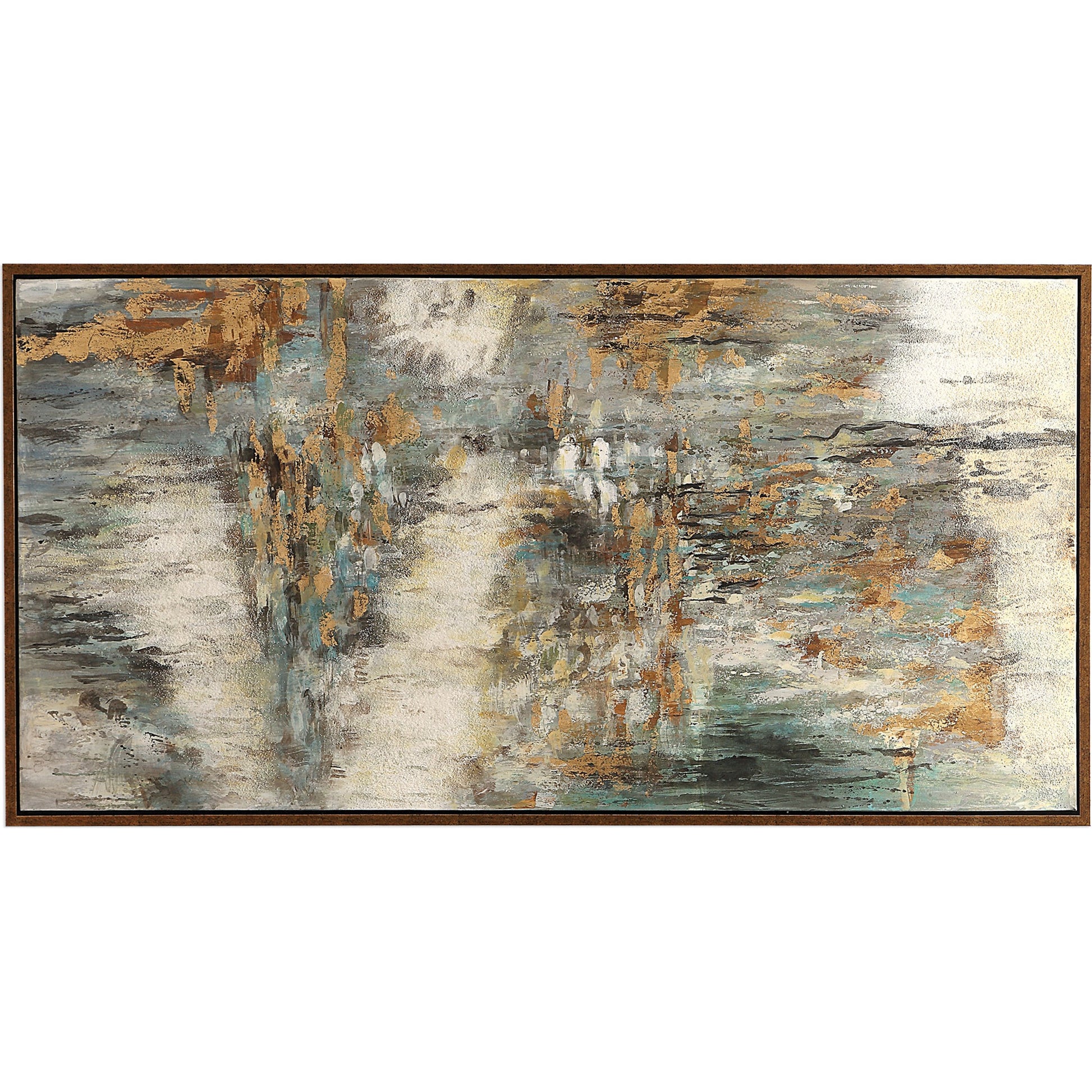 Behind the Falls Abstract Art by Uttermost in multi. Made from fir wood, canvas in a modern style.