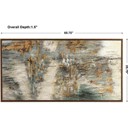 Behind the Falls Abstract Art by Uttermost in multi. Made from fir wood, canvas in a modern style.