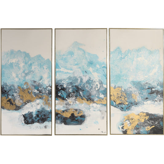 Crashing Waves Abstract Art (Set of 3) by Uttermost in multi. Made from fir, canvas in a modern style.