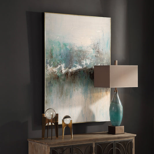 Mountain Top Abstract Art by Uttermost in multi. Made from fir, canvas in a modern style.