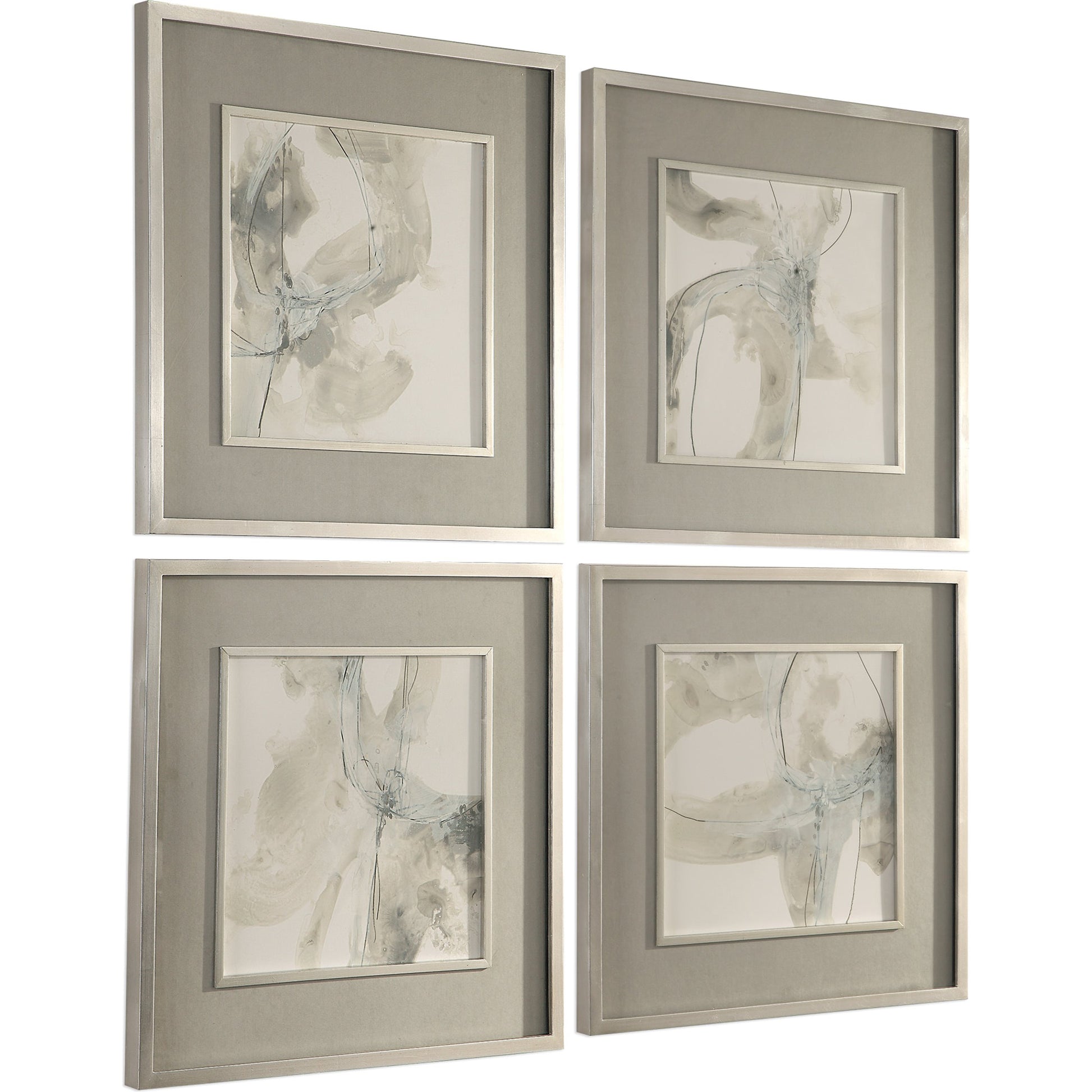 Divination Abstract Art (Set of 4) by Uttermost in multi. Made from pine, glass, mdf, paper in a modern style.