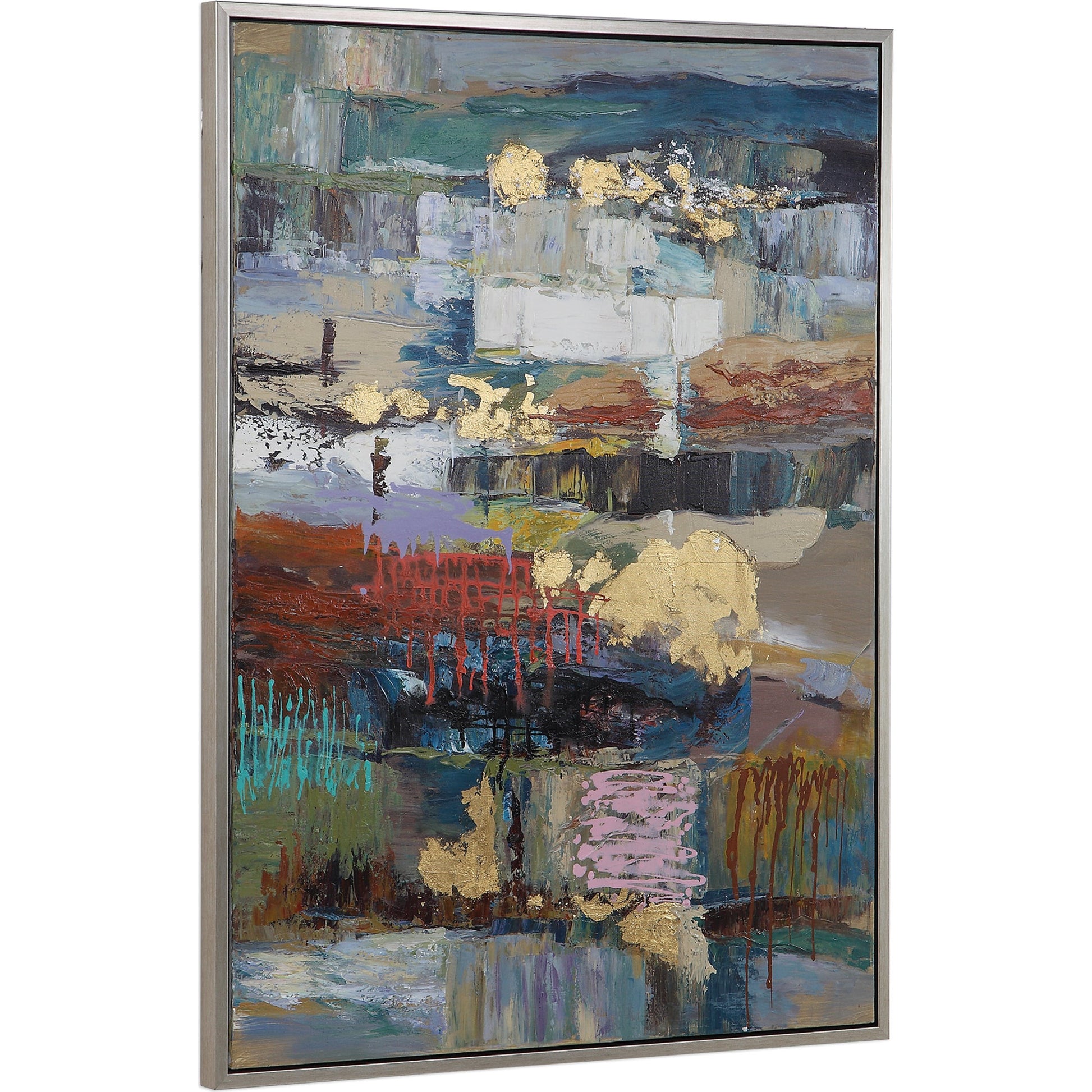 Fiesta Hand Painted Canvas by Uttermost in multi. Made from fir wood, canvas, pu frame in a modern style.