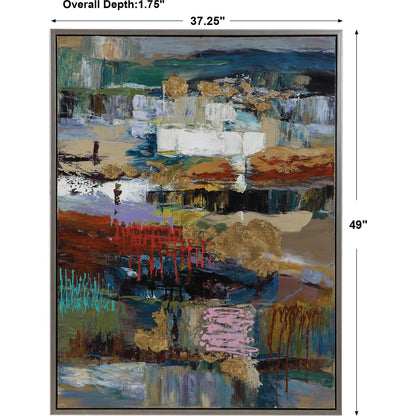 Fiesta Hand Painted Canvas by Uttermost in multi. Made from fir wood, canvas, pu frame in a modern style.