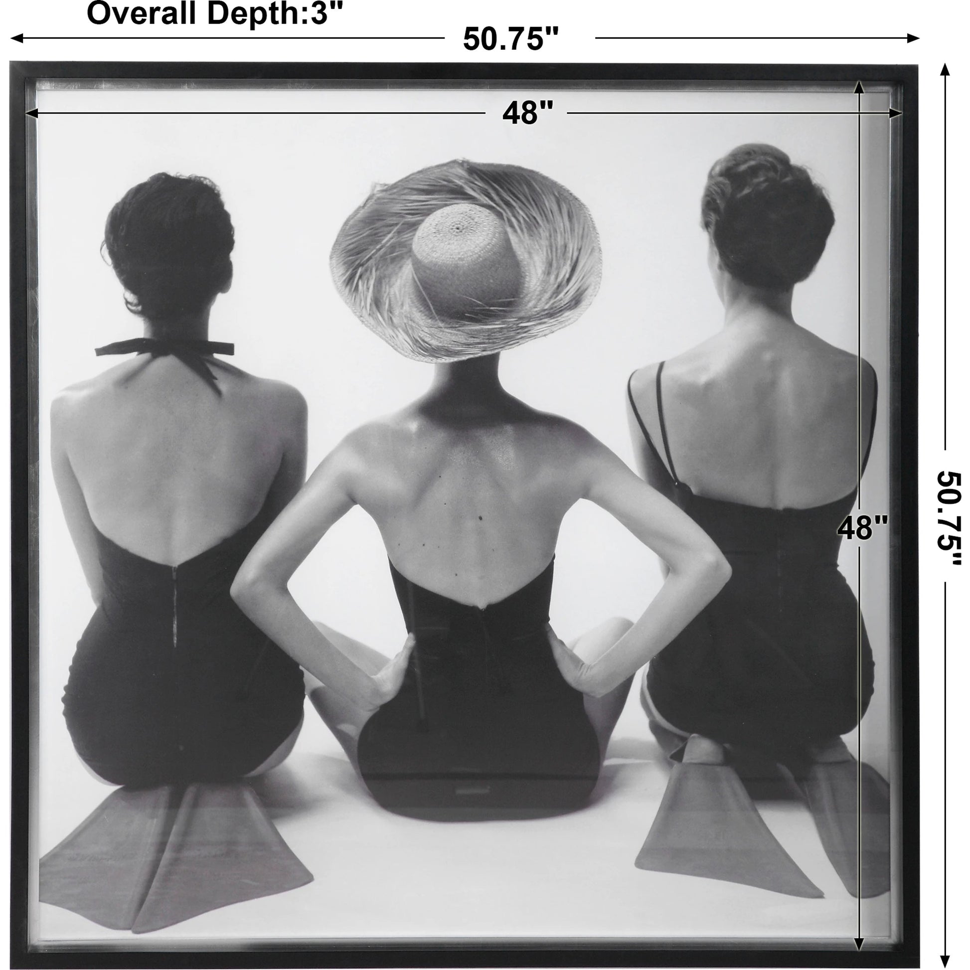 Ladies' Swimwear, 1959 Fashion Print by Uttermost in multi. Made from pine, glass, mdf, paper in a coastal style.