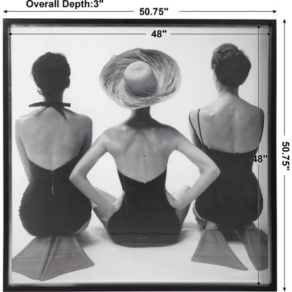 Ladies' Swimwear, 1959 Fashion Print by Uttermost in multi. Made from pine, glass, mdf, paper in a coastal style.