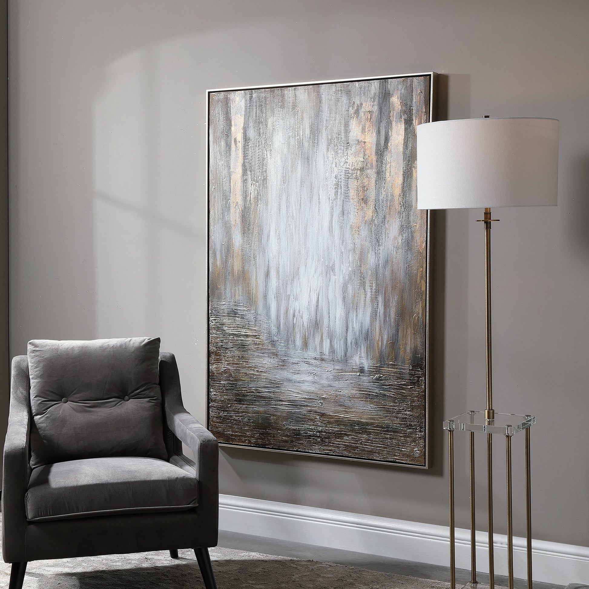 Desert Rain Hand Painted Abstract Art by Uttermost in multi. Made from fir wood, pu frame, canvas in a modern style.