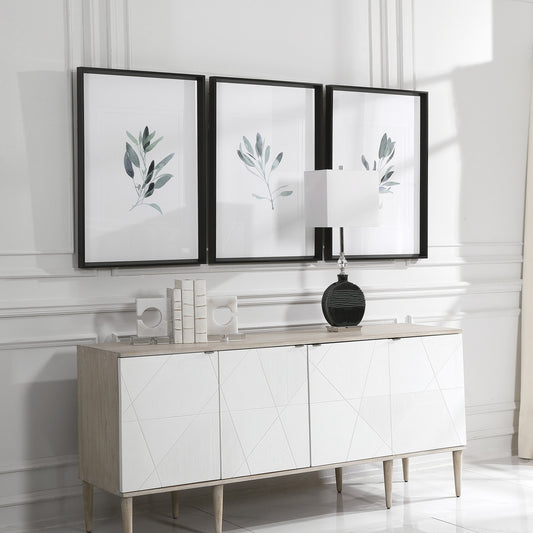 Simple Sage Watercolor Prints by Uttermost in multi. Made from plastic, glass, paper in a transitional style.
