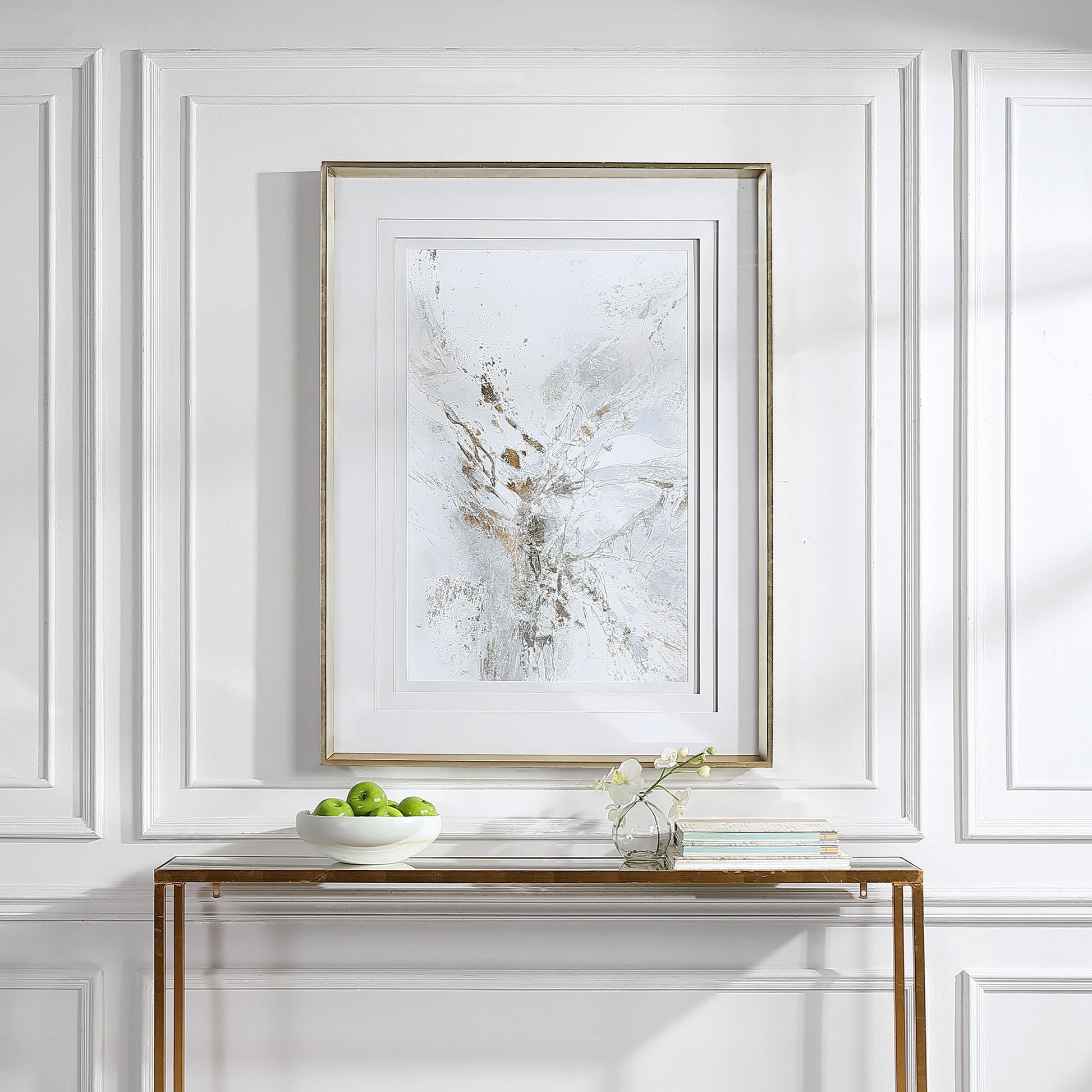 Pathos Framed Abstract Print by Uttermost in multi. Made from pine, glass, mdf, paper in a transitional style.
