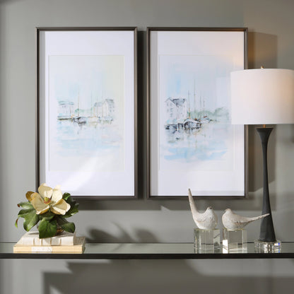New England Port by Uttermost in multi. Made from stainless steel, mdf, glass, paper in a transitional style.