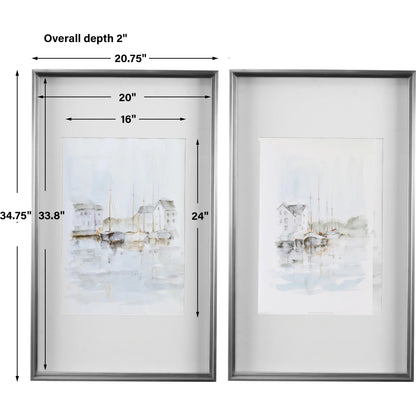 New England Port by Uttermost in multi. Made from stainless steel, mdf, glass, paper in a transitional style.