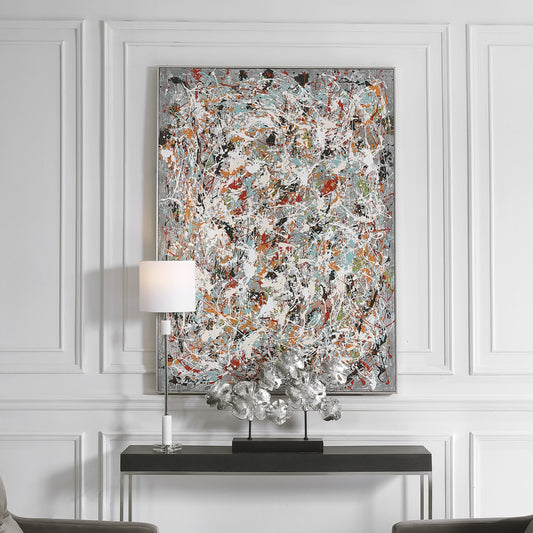 Organized Chaos Hand Painted Canvas by Uttermost in multi. Made from canvas, fir, plastic, acrylic in a modern style.