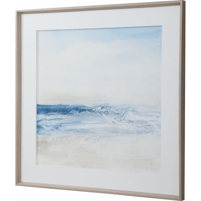 Surf and Sand Framed Print by Uttermost in multi. Made from pine, glass, mdf, paper in a coastal style.