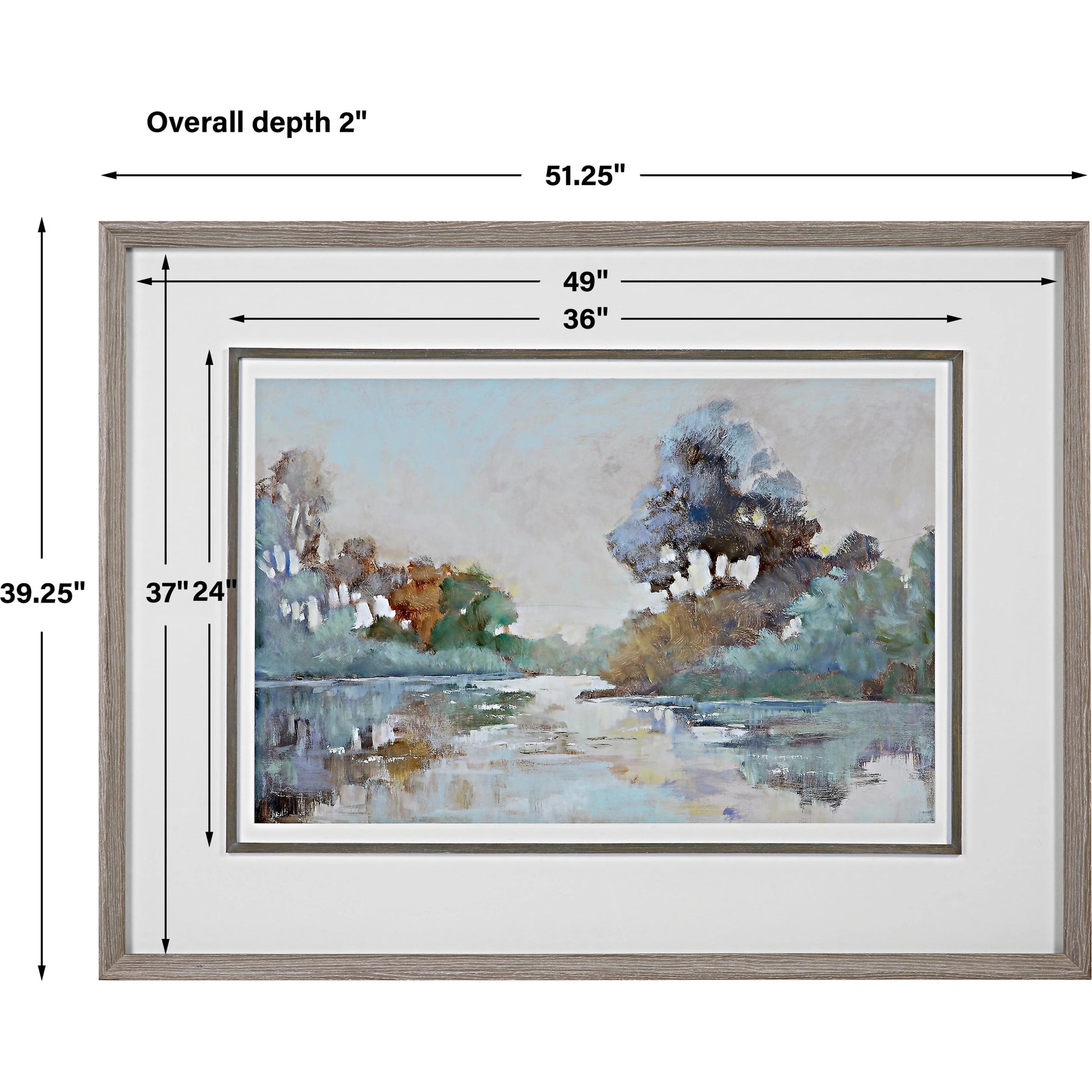 Morning Lake by Uttermost in multi. Made from pine, glass, mdf, paper in a transitional style.