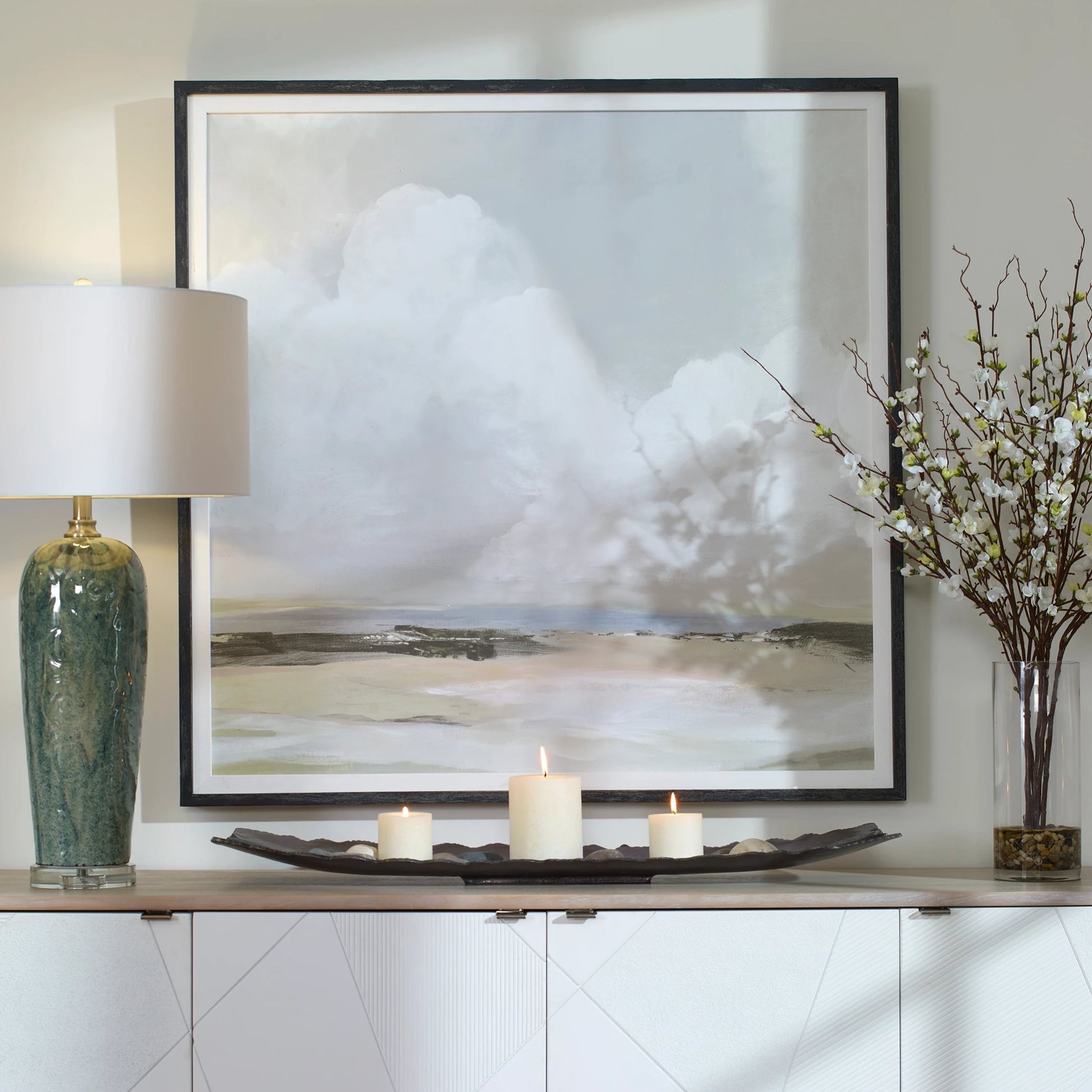 Soft Clouds by Uttermost in multi. Made from pine, mdf, linen, paper in a modern style.