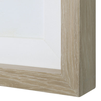 Glacial Coast Framed Prints by Uttermost in multi and natural pine. Made from pine, mdf, veneer, linen in a coastal style.