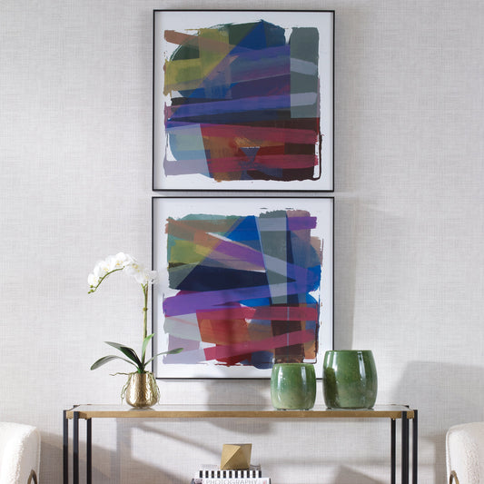 Vivacious Framed Prints by Uttermost in multi and black. Made from aluminium, pine, mdf, glass in a modern style.