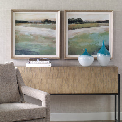 Vivid Vista Framed Prints by Uttermost in multi and light white wash. Made from pine, mdf, veneer, linen in a modern style.