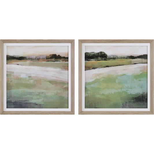Vivid Vista Framed Prints by Uttermost in multi and light white wash. Made from pine, mdf, veneer, linen in a modern style.