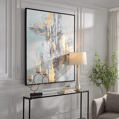 Mountain Mist Hand Painted Canvas by Uttermost in multi and satin black. Made from canvas, pine wood, acrylic, mdf in a modern style.