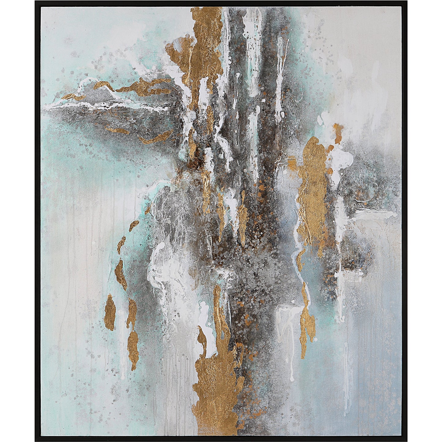 001 SI-1981476 | Primary Silo | Mountain Mist Hand Painted Canvas by Uttermost in multi and satin black. Made from canvas, pine wood, acrylic, mdf in a modern style.