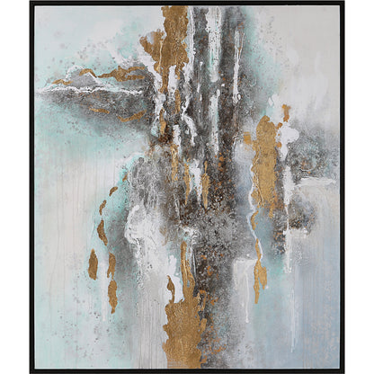 Mountain Mist Hand Painted Canvas by Uttermost in multi and satin black. Made from canvas, pine wood, acrylic, mdf in a modern style.