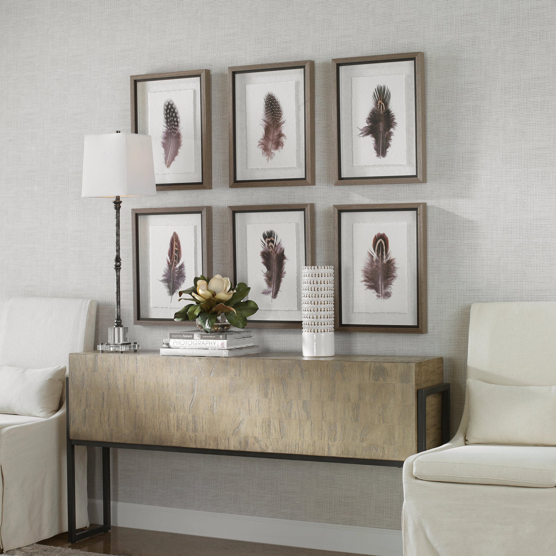 Birds of a Feather Framed Prints by Uttermost in multi. Made from plastic, glass, paper in a modern style.