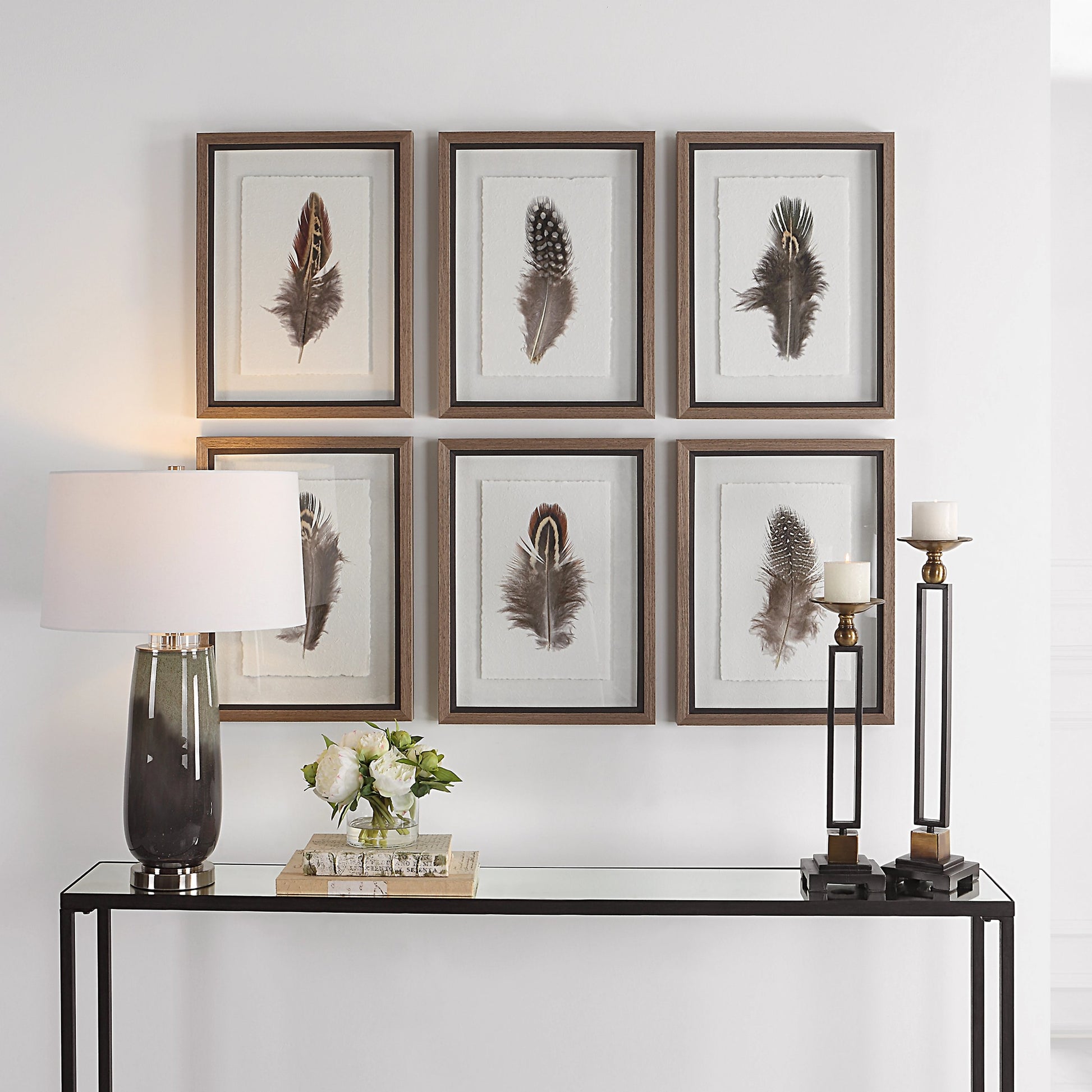 Birds of a Feather Framed Prints by Uttermost in multi. Made from plastic, glass, paper in a modern style.