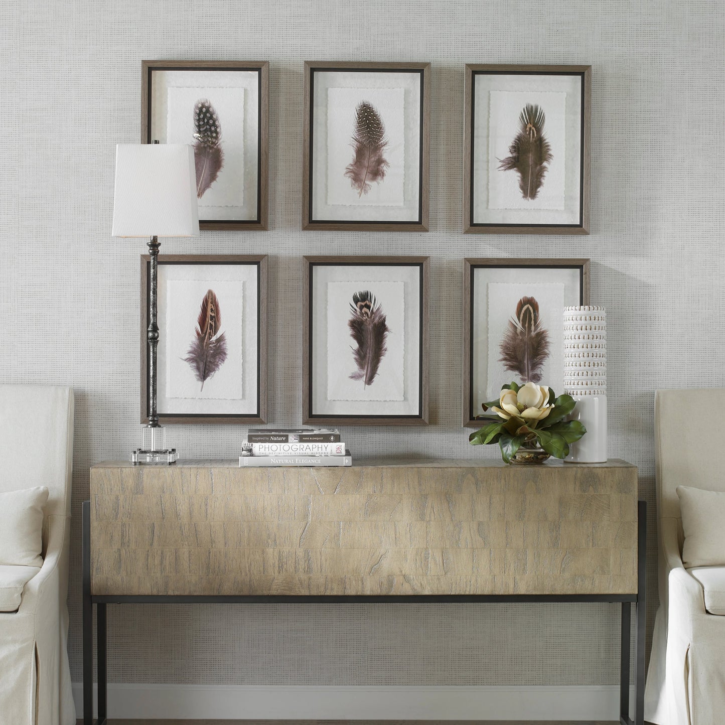 004 SI-1981474 | Lifestyle | Birds of a Feather Framed Prints by Uttermost in multi. Made from plastic, glass, paper in a modern style.