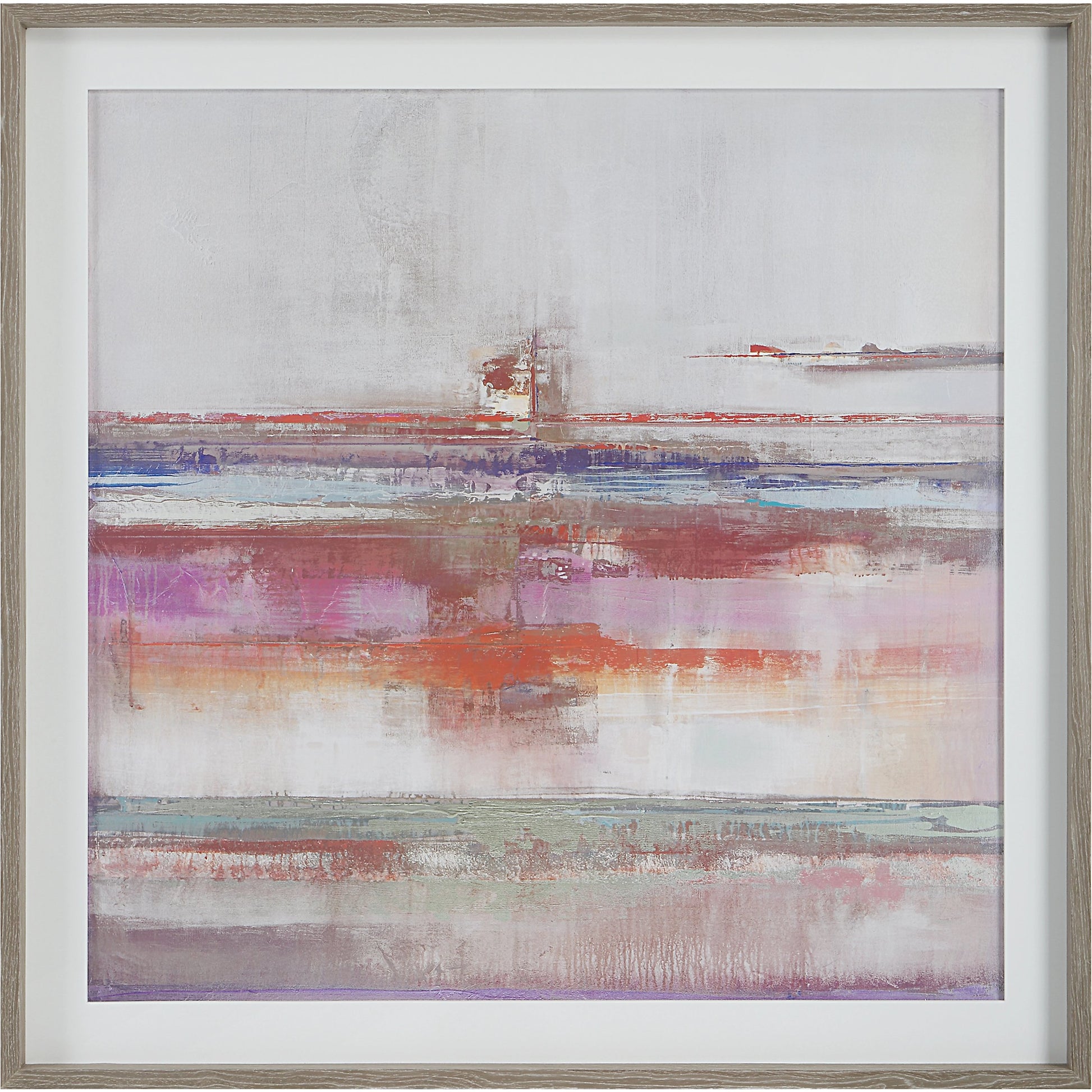 Torrent Framed Print by Uttermost in multi and natural brushed oak. Made from pine, mdf, veneer, linen, paper in a modern style.