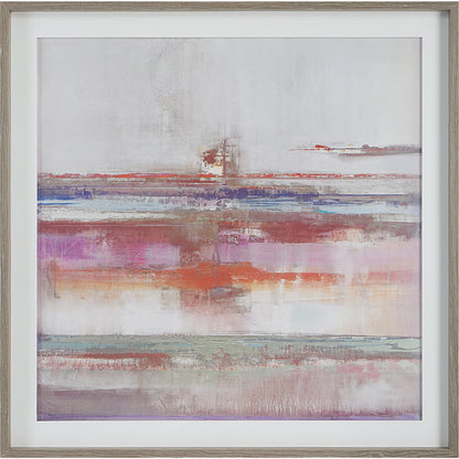 Torrent Framed Print by Uttermost in multi and natural brushed oak. Made from pine, mdf, veneer, linen, paper in a modern style.