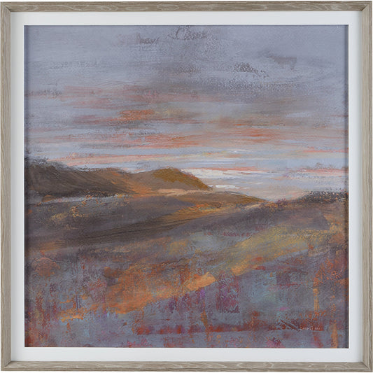 Dawn on the Hills Framed Print by Uttermost in multi. Made from pine, mdf, veneer, linen, paper in a modern style.