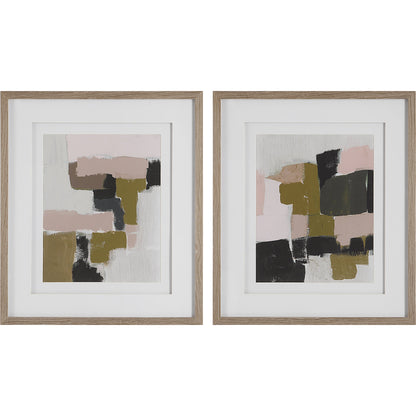 Color Block Framed Prints by Uttermost in multi. Made from pine, glass, mdf, veneer, paper in a modern style.