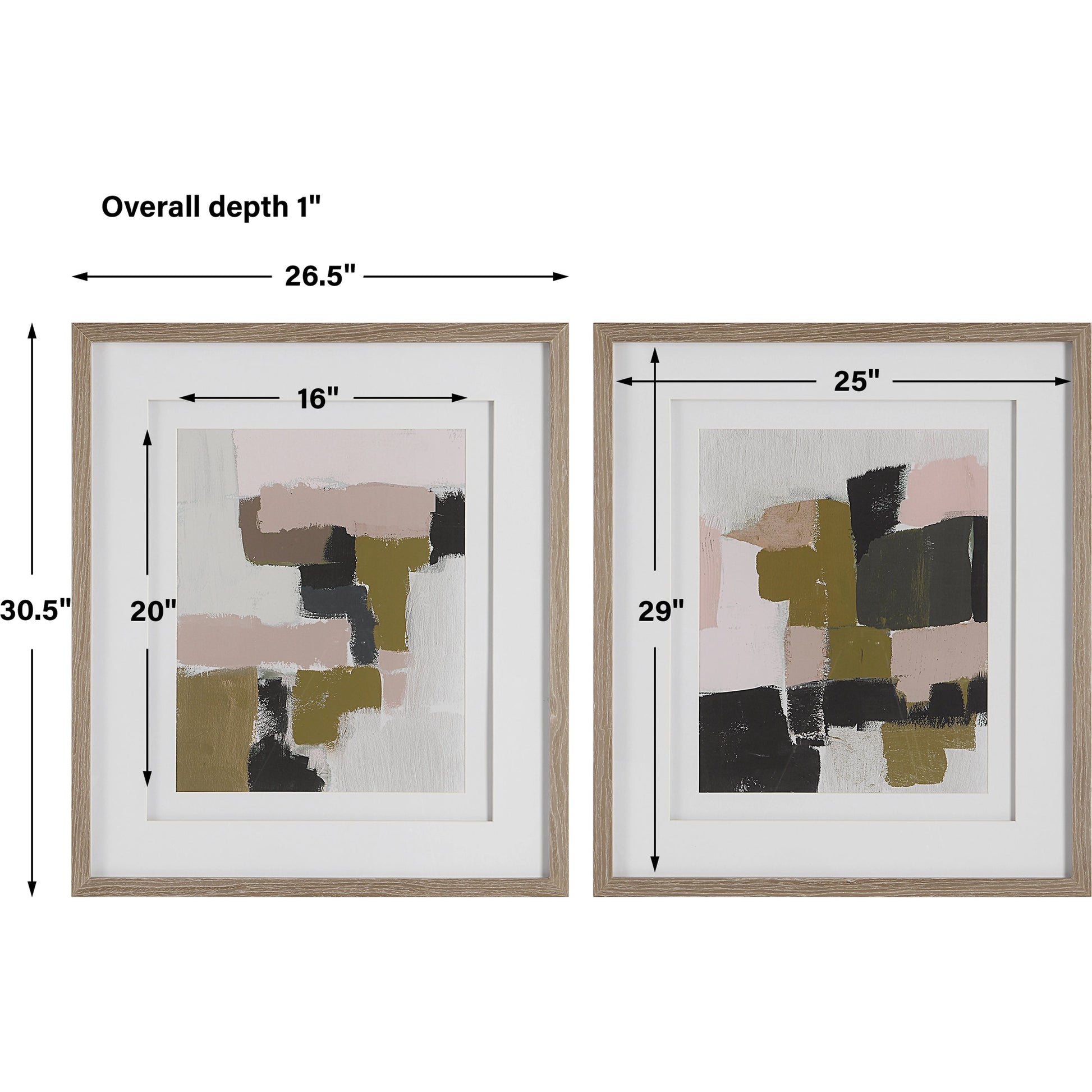 Color Block Framed Prints by Uttermost in multi. Made from pine, glass, mdf, veneer, paper in a modern style.