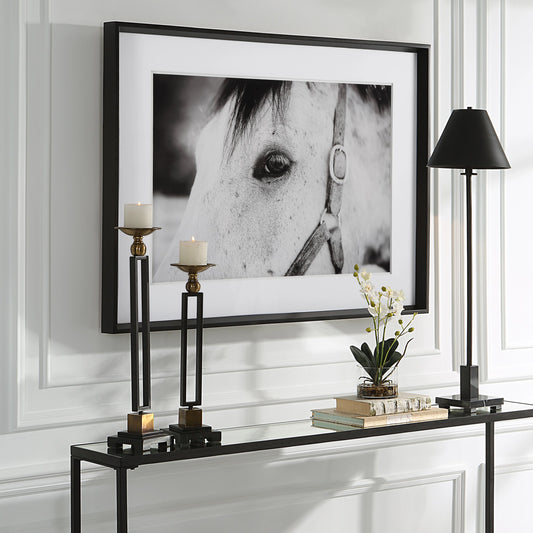 Eye of the Beholder Framed Print by Uttermost in multi and satin black. Made from pinewood, glass, mdf, paper in a modern style.