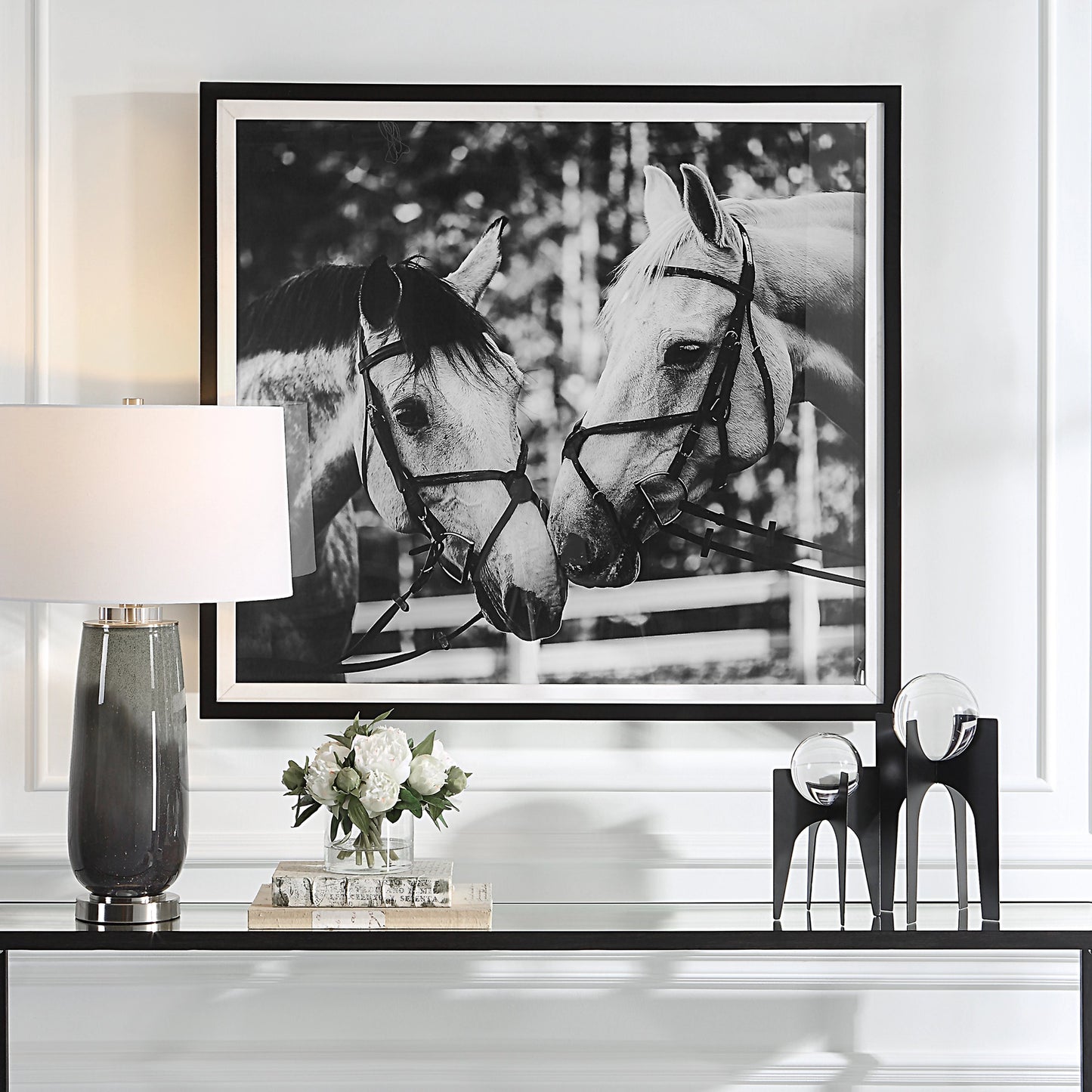 007 SI-1981479 | Lifestyle | Apple of My Eye Framed Print by Uttermost in black, white. Made from pinewood, glass, mdf, paper, linen in a modern style.